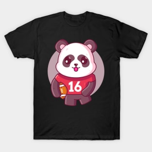 Cute Panda Rugby American Footbal T-Shirt